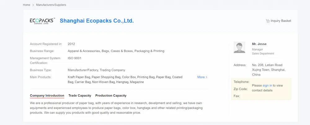 Shanghai Ecopacks Co., Ltd.