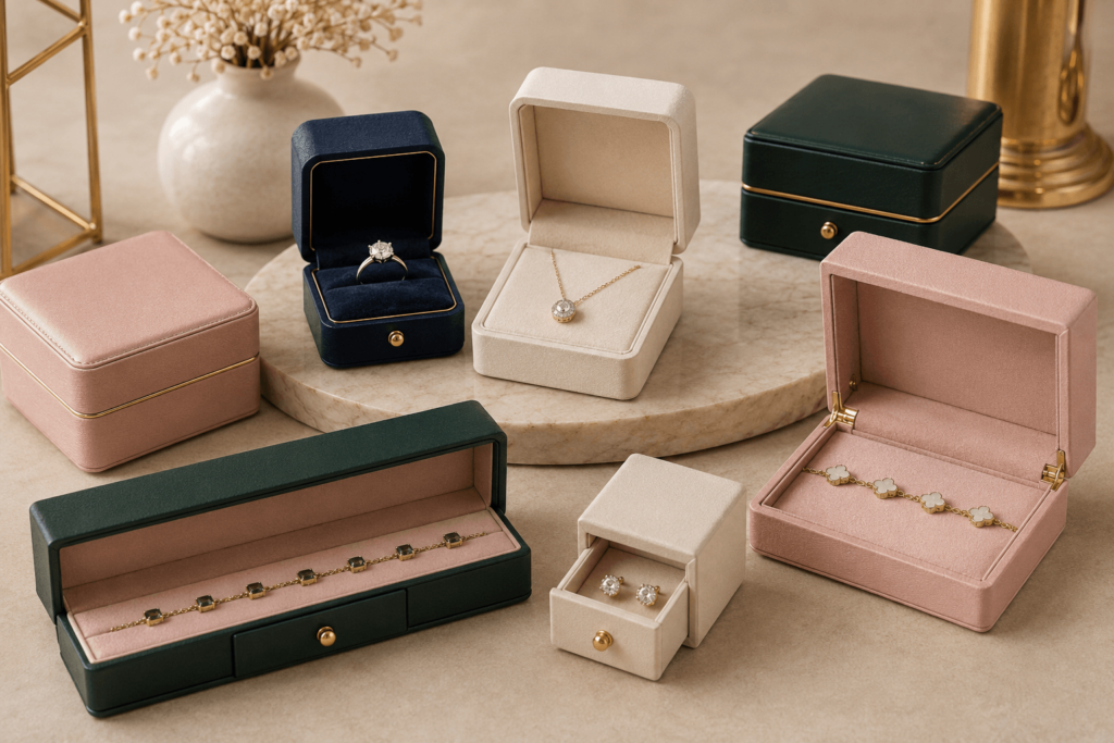 Luxury jewellery box manufacturer producing premium custom jewelry packaging solutions