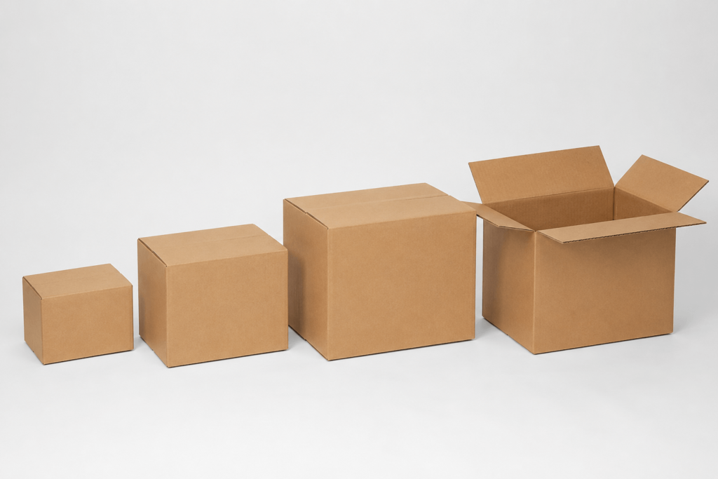 Standard corrugated moving boxes in different sizes