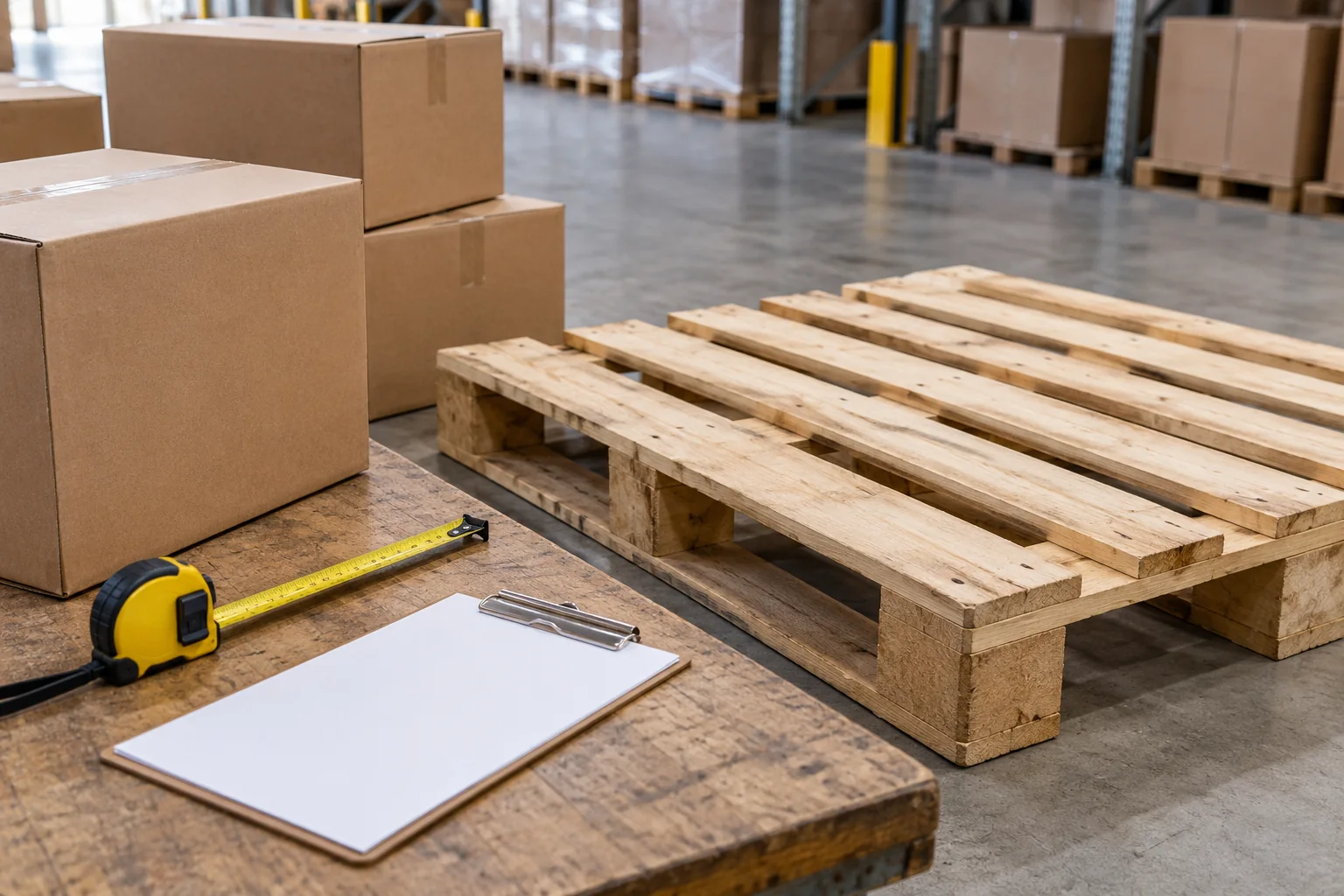 Concept check of corrugated carton dimensions against a pallet